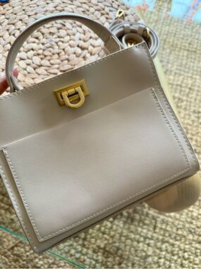 Mango Cream Taupe Top-Handle Mini Bag